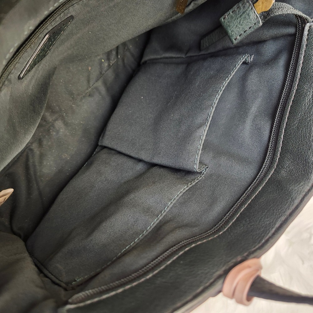 Fossil Camilla Convertible Backpack Tote Dark Green Pebbled Leather Boho Key - Picture 6 of 14